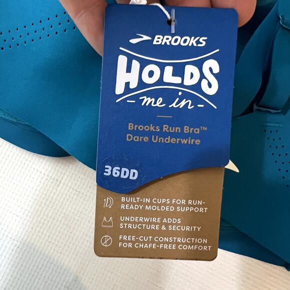 Brooks Dare Underwire Run Bra Sports Lagoon Blue size 36DD NEW - Picture 3 of 6